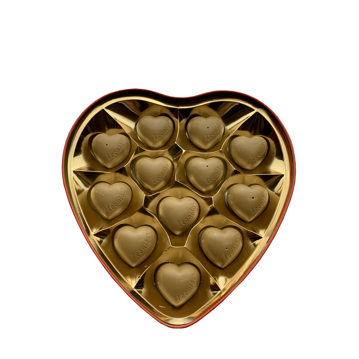 Heart filled with 12 Leonidas chocolates (metal box) - Valentine's Day