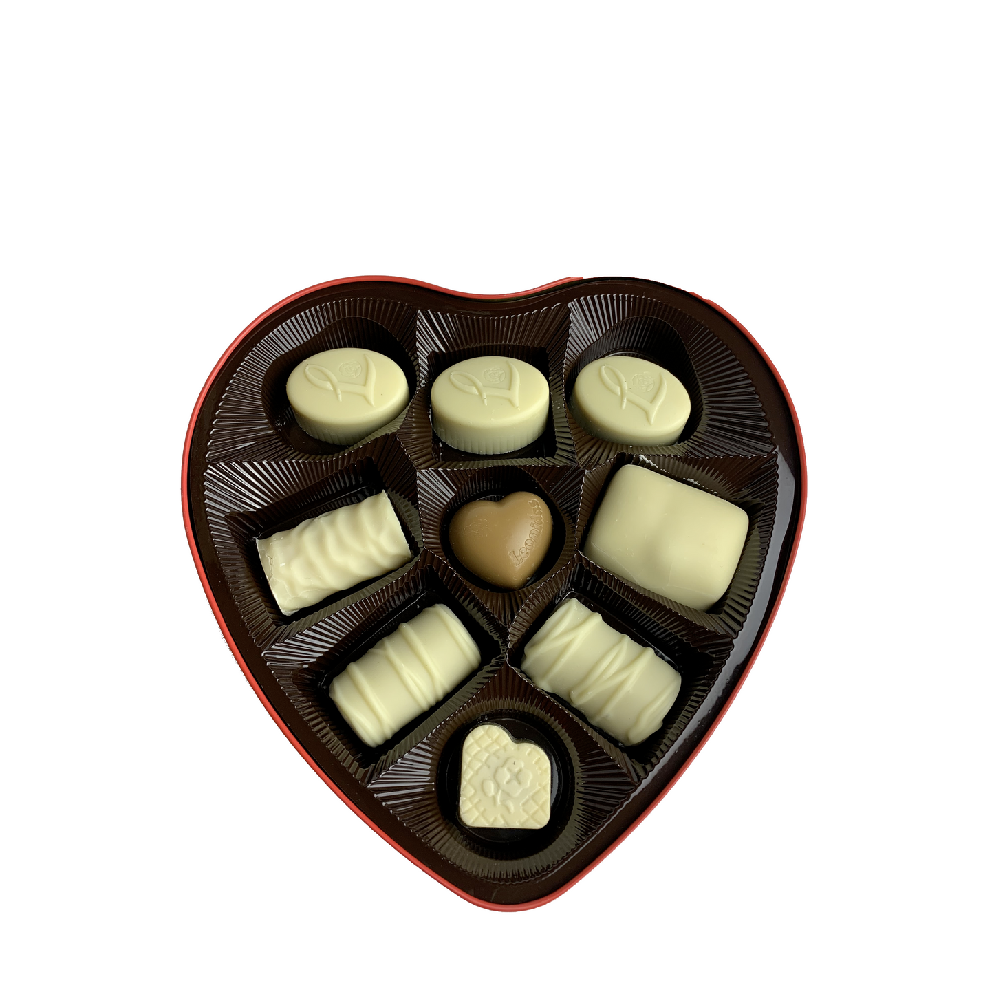 Coeur rempli de 9 chocolats Leonidas (boite en métal)- Saint-Valentin