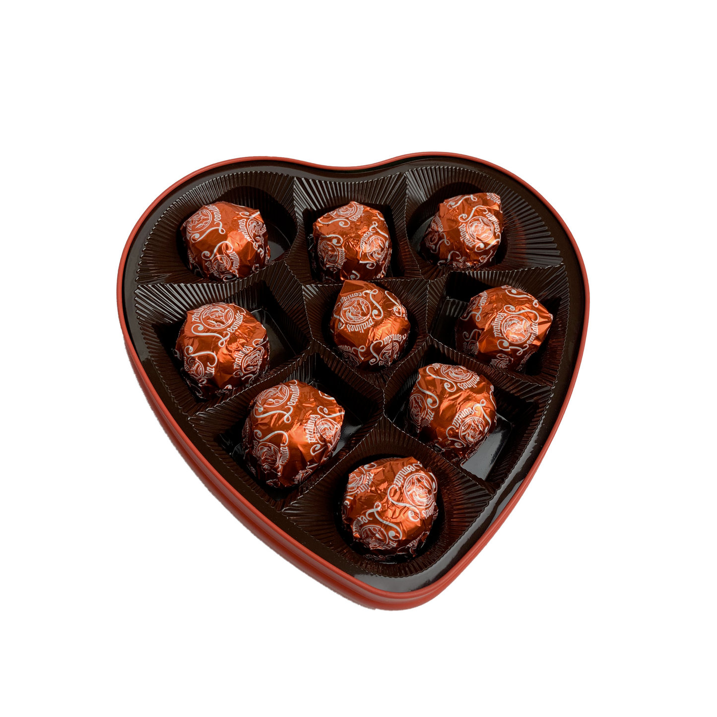 Coeur rempli de 9 chocolats Leonidas (boite en métal)- Saint-Valentin