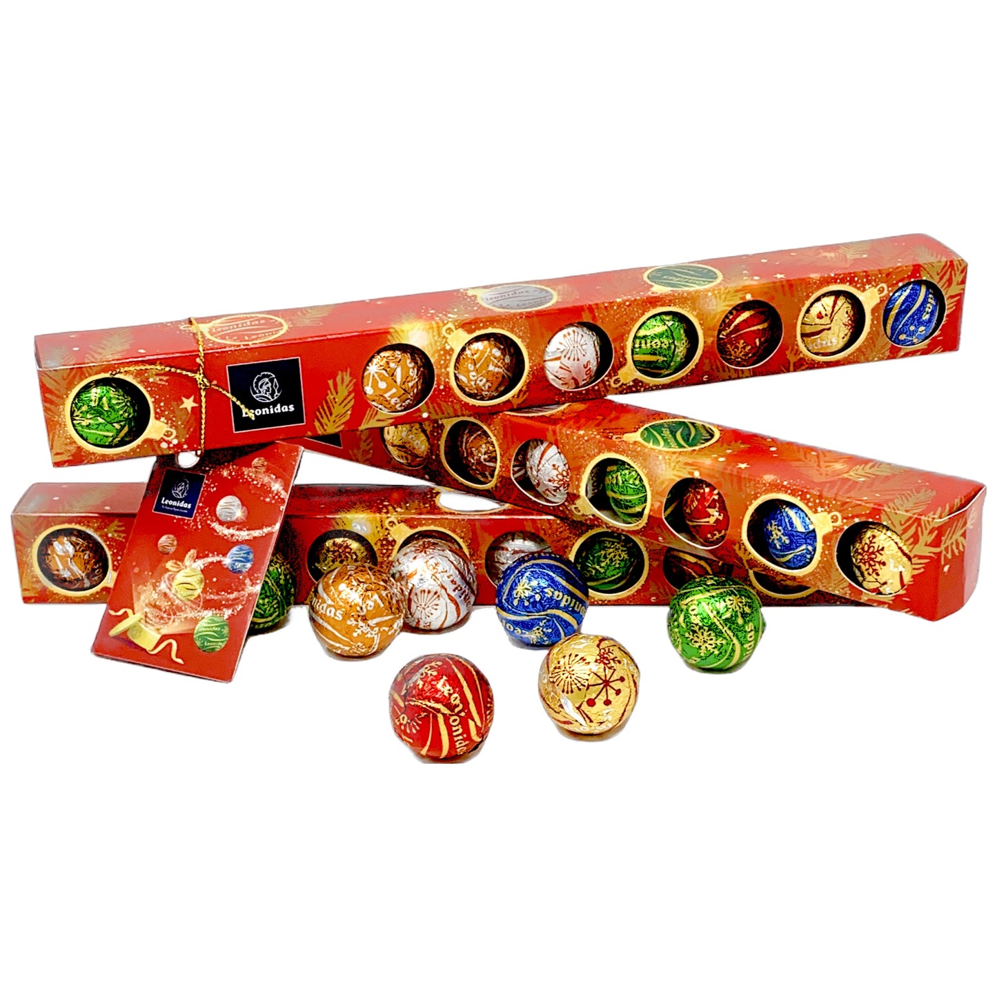 Leonidas - 10 assorted chocolate Christmas baubles