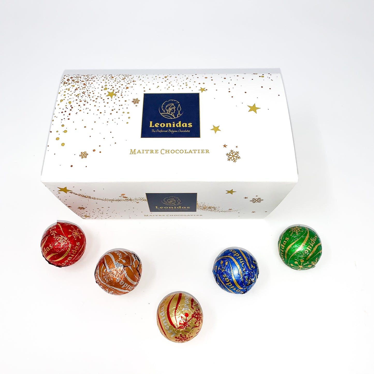 Ballotin Christmas Belgian Chocolates Assortment Christmas balls - Noel Leonidas